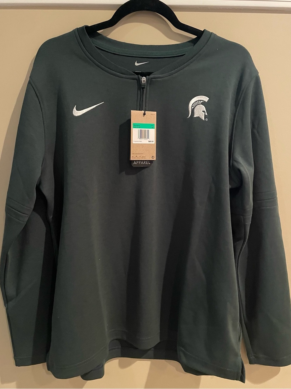 Nike Dark Green Michigan State Spartans 1/4 Zip Pullover